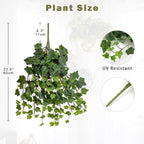 Hollyone 2pcs Artificial Hanging Plants 24" Fake Ivy Vine Faux Ivy Leaves Hanging Plant Greenery for Wall House Room Patio Indoor Outdoor Home Shelf Office Wedding Decor, UV Resistant - Image 2