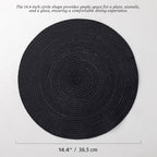 BARoyal Round Placemats Set of 12 Woven Placemats Washable Braided Table Mats for Dining Table Heat Resistant Non-Slip Circle Place Mats(Black) - Image 6