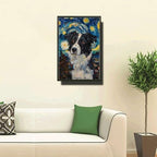 Metal Sign Vintage Tin Sign Border Collie Starry Night Collie Intelligent Collie in Night for Home Farm and Seasonal Displays Waterproof Aluminum 6×8 Inches with Metal Frame - Image 2