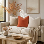 decorUhome Soft Chenille Throw Pillow Covers 22x22 Set of 2 Rust - Image 2