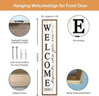 comurdyo Welcome-ish Sign for Front porch Standing 45"X9" Wood White - Image 2