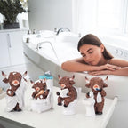 Simgoing 4 Pcs Farmhouse Highland Cow Bathroom Decor, Resin Cow Figurines - Image 4