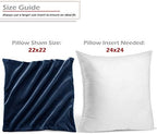 Nestl Throw Pillow Covers, Cozy Velvet Decorative Autumn Pillow Covers 22 x 22 Inches, Soft Solid Couch Pillow Covers for Sofa, Bed and Car, Set of 2 - Navy Blue - Image 2