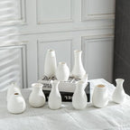 Tanvecle Ceramic Bud Vase Set of 10, White Small Flower Vases for Decor - Image 2