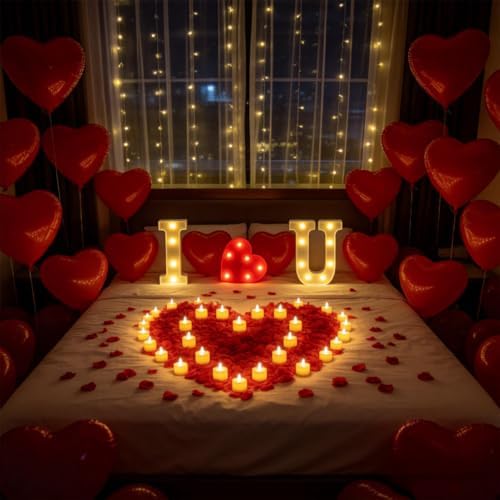 Wondise I Love U Light Up Letters, I Love U Sign Proposal Decorations - Image 6