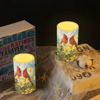 Cardinal Bird Flameless Candles 2 Pack 6 x 3 inch Battery Operated Candles with Multicolor Timer Remote Control LED Fake Candles for Warm Light Dinner Table Home Decor - Image 6