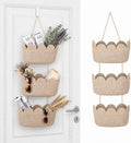 The Door Hanging Basket 3 Tier Scalloped Hanging Storage Basket, Brown by Mifoci