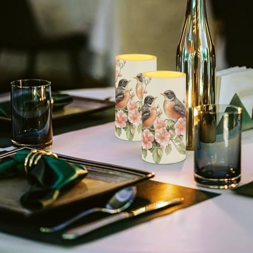 Robin Bird Flameless Candles 2 Pack 6 x 3 inch Battery Operated Candles with Multicolor Timer Remote Control LED Fake Candles for Warm Light Dinner Table Home Decor - Image 5