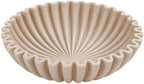 YMXYJM Large Decorative Bowl, Modern Handicraft Bowls for Home Decor, Fruit Bowl for Kitchen Counter, Ruffle Decor, Stylish Key Bowl for Entry Table, Artificial Stone Beige by YMXYJM