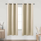 KOUFALL Beige Curtains 63 Inch Length for Living Room,Blackout Grommet Room Darkening Bedroom Curtains 63 Inches Long 2 Panels Set by KOUFALL