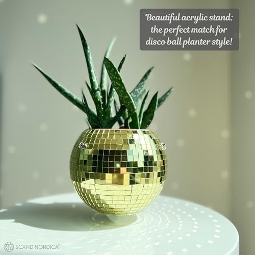 SCANDINORDICA Disco Ball Planter, Value Package, 6-inch Gold - Image 6