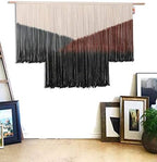 Macrame Wall Hanging Large Black Tie Dye Geometric Wall Art Yarn 57"W*35"L - Image 3