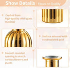 NUPTIO Gold Glass Bud Vases, Mini Vintage Bottle, 5.51" Tall, 12 Pcs - Image 6