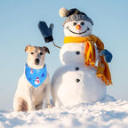 Abbylike 50 Pcs Winter Dog Bandanas Bulk, Blue Snowflake Snowman Penguin - Image 4