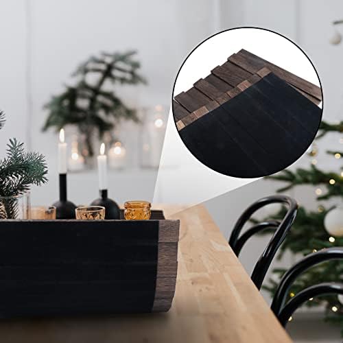 Wooden Table Runner,Natural Durable Wood Table Runner,50 x 12 Inches,Coffee Table Runner with Thick Felt Backing,Table Decorations for Dining Room,Farmhouse Decor,Wedding Decor,Brown - Image 3