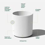 Veradek Demi Series Round Planter for Porch, Patio, Backyard | Durable Plastic-Concrete Material | Modern Décor for Tall Plants, Flowers - Image 2