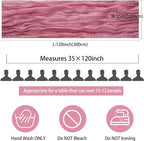 12 Pack Dusty Rose Table Runner, 35x120 Inch Pink Cheesecloth Table Runner with Wrinkle 10ft Long Boho Rustic Gauze Sheer Cheese Cloth for Wedding Party Bridal Baby Shower Table Decor - Image 3