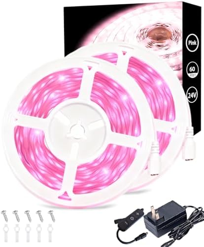 2 Set 30 FT Pink Led Lights Strip for Bedroom Decor Rope Lights Easy DIY Princess Bathroom Cuttable Strip Lights for Baby Room Living Room Kitchen Ceiling Wall Vanity Mirror Decoration by Aalnfe