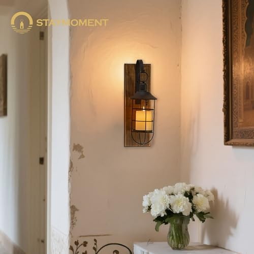 Wall Candle Sconce with Black Lantern, Set of 2 Farmhouse Decor - Image 6