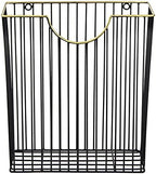 MyGift Art Deco Black Metal Wall Magazine Rack Mail Holder Brass Trim - Image 6