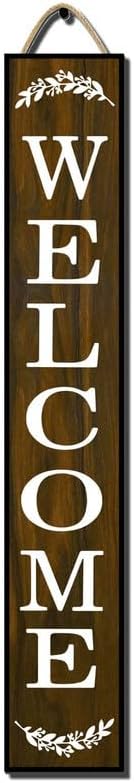 64 * 8 Inch - Welcome Sign for Front Door - Large Rustic Wood Plank Set, Standing & Hanging Porch Decor, Indoor/Outdoor by Hilonret