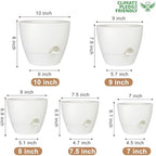 QRRICA 7/7.5/8/9/10 Inch Self Watering Pots for Indoor/Outdoor Plants - Image 3