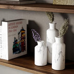 Creative Scents White Marble Look Vases Home Decor - Vase Set of 3 - Perfect for Holding Pampas Grass, Dried/Fresh Flowers, Vases for Your Kitchen, Bedroom, Office, Living/Dining Room, or Shelf Decor - Image 3