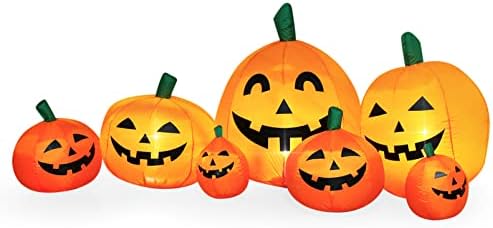 Halloween Inflatable Pumpkins Yard Decoration Lighted Blow Up Halloween Garden Lawn Decor 8 Feet - Image 2