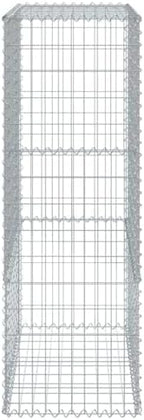 vidaXL Gabion Basket Iron Cage - Silver 118.1"x19.7"x59.1" - -, Tool-Free Assembly, Outdoor Retaining Wall - Image 6