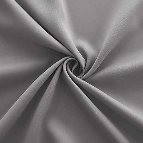 KOUFALL 54 Inch Curtains 2 Panel Set,Blackout Room Darkening Thermal Insulating Curtains for Winter Kitchen Bathroom,Light Grey,42 x 54 Inches Long - Image 6
