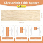 24 Pack Beige 10Ft Cheesecloth Table Runner - Image 2
