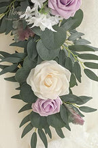 Floroom 6ft Artificial Eucalyptus Garland with Flowers Fake Greenery Faux Floral Vine Garland for Table Decor Wedding Centerpieces Bridal Shower Party Decorations, Lilac & Lavender - Image 6