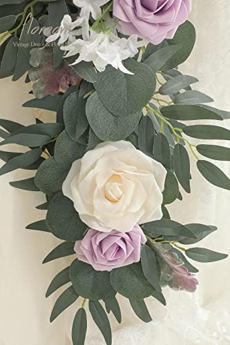 Floroom 6ft Artificial Eucalyptus Garland with Flowers Fake Greenery Faux Floral Vine Garland for Table Decor Wedding Centerpieces Bridal Shower Party Decorations, Lilac & Lavender - Image 6