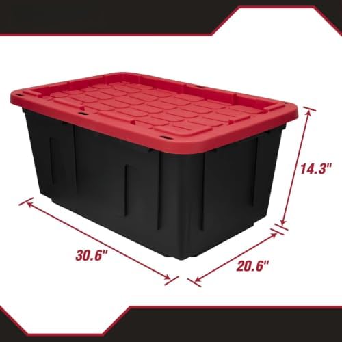 Storage Bins 27 Gal Stackable with Lids 6 Pack for Garage Basement - Image 3