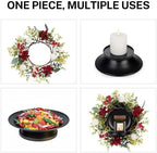 MOYEE Christmas Candle Holder Wreath Single 14 inch, Christmas Candle Ring - Image 5
