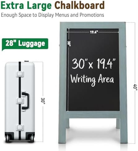 TEAKMAMA A Frame Chalkboard Signs 40"x20", Large Freestanding Chalk Board - Image 2