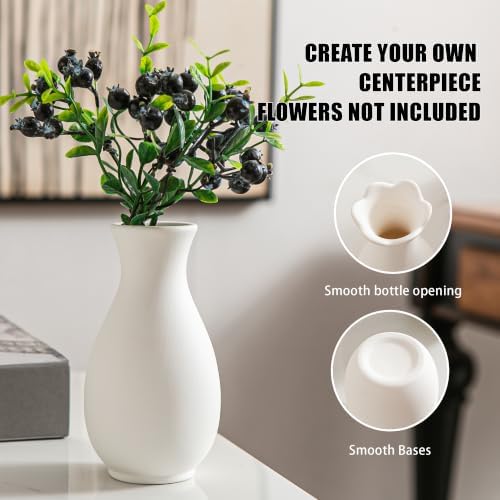 Ceramic Bud Vases, White, Set of 10 - Image 3