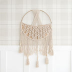 Crane Baby Charlie Farmhouse Macramé Boho Toy Bin with Tassels, Hanging Basket Nursery Decor, Stuffed Animal Storage, Wall Organizer for Playroom, Boho Baby Room Decor& Kids Room Organization - Image 2