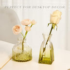 Glass Bud Vase Set of 20, Small Flower Vases, Glass Vases for Centerpieces, Vintage Home Table Decorations Bud Vases (20 Pcs, Green) - Image 5