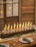 NUPTIO Taper Candle Holders Wood: Wooden Candelabra Long Candles Stick Centerpieces - Farmhouse Candlestick Holder 20 arm for Birthday Party Fireplace Table Decor 30 Inches - Image 3