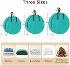 30 Inch Round Storage Bag 1 Pack,Water Green Watercolor Waterproof Wreath Storage Container with Handles&Zipper Solid Color Closet Organizer Bags Garland Box - Image 7