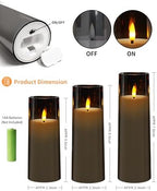 kakoya Flickering Flameless Candles Battery Operated with Remote and 2/4/6/8 H Timer Plexiglass Led Pillar Candles Pack of 9 (D2.3 xH5.5 6.5" 7.5") with Realistic 3D Wick Candles for Home Decor(Grey) - Image 5