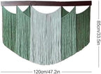 Macrame Wall Hanging 120 x 85cm Woven Tapestry Modern Fiber Wall Art Decoration Yarn Tapestry Craftsmanship for Bedroom Living Room Apartment Ornament (green) - Image 2