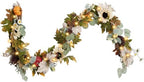 6FT Fall Garland with Lights, Sunflower Pumpkin Daisy Grapevine Lamb Ear Leaves, Thanksgiving Autumn Harvest Home Decor for Mantle Porch Table Centerpiece by Unknown