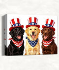 July 4th Patriotic Canvas Wall Art 4th of July USA Decorations American Flag and Stars Dogs Picture Wall Decor Independence Day Home Decor 20x24in by HomeifHue