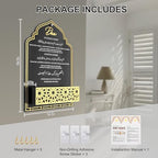 Dua for Entering and Leaving Home, Islamic Gifts, Muslim Gifts for Women, Key Holder, Islamic Home Decor, Islamic Wall Art, Islamic Decorations, Eid Gift, Ramadan Decorations (Gold Black) - Image 3