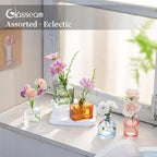 Glasseam Mini Bud Vases in Bulk 40: Colored Small Flower Vases for Centerpieces, Cute Tiny Glass Table Centerpiece for Flowers - Modern Wedding Decorations for Living Room Kitchen Baby Showers - Image 5