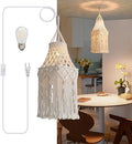 Bioaqua Plug in Pendant Light, Boho Lamp Shade with 9.8ft Plug Cord by Bioaqua
