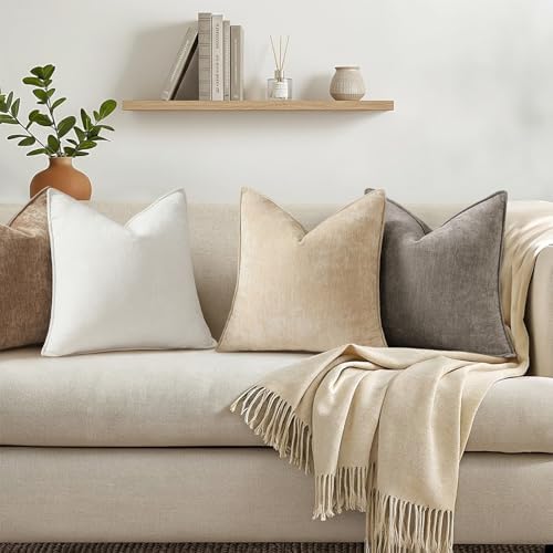decorUhome Chenille Dark Grey Velvet Throw Pillow Covers 20x20 Set of 2 - Image 3