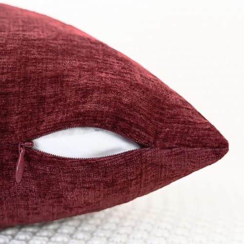 CaliTime Decorative Couch Throw Pillow Covers 26 X 26 Inches Burgundy - Image 3